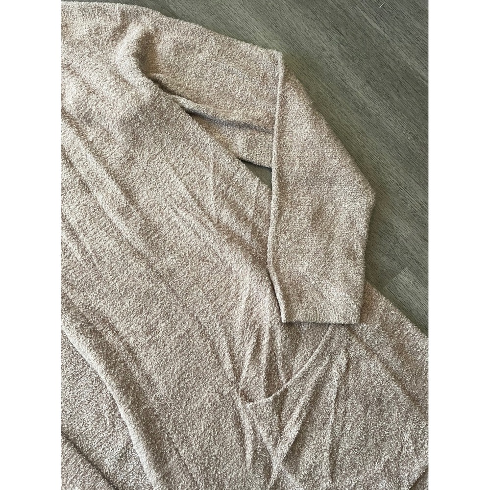 Barefoot Dreams CozyChic Lite Hooded Cardigan Tan Open Front Wrap Style 905 1X - Picture 3 of 4